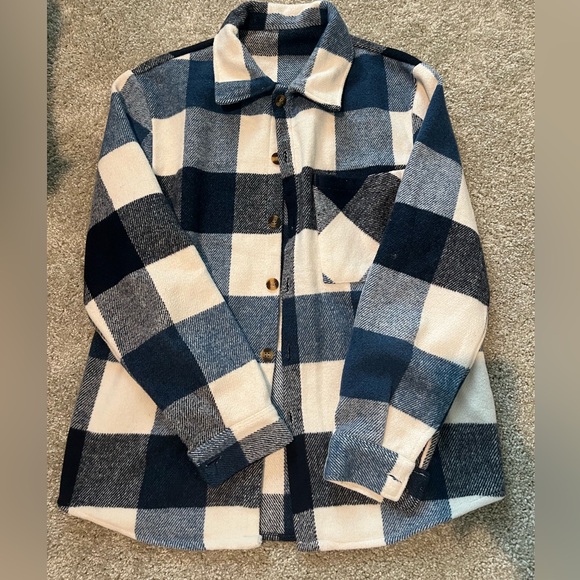 Unisex size medium blue plaid flannel SHEIN - Picture 1 of 3